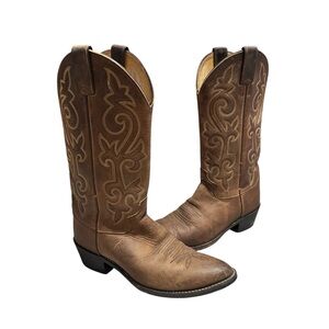 Justin Men's Leather Western Boots 2253 Buck 13" Round Toe Cowboy Size 8.5 D
